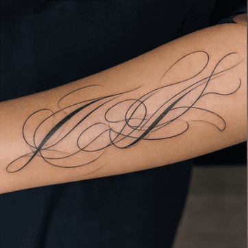 Lettering tattoo style example