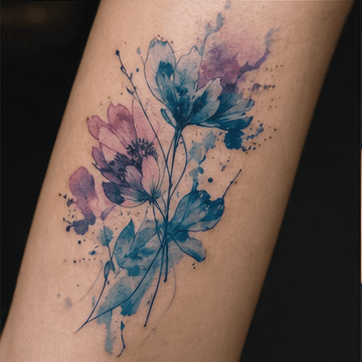 Watercolor tattoo style example